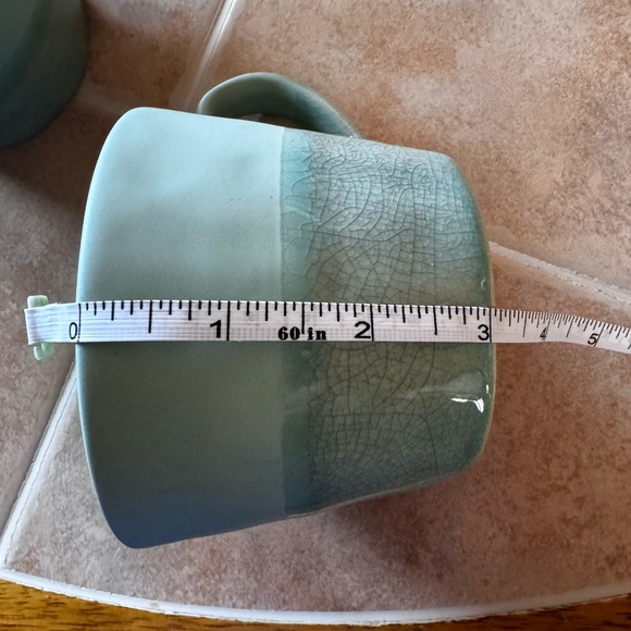 🌼Anthropologie Set of 2 Teal Ceramic mugs🌼 Like New. Never used🌼 - Picture 6 of 14